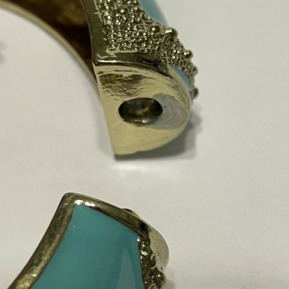 Amrita Singh Teal and Gold Tone Cuff Clamper  Bracelet Starfish Ocean Beach - Picture 6 of 10